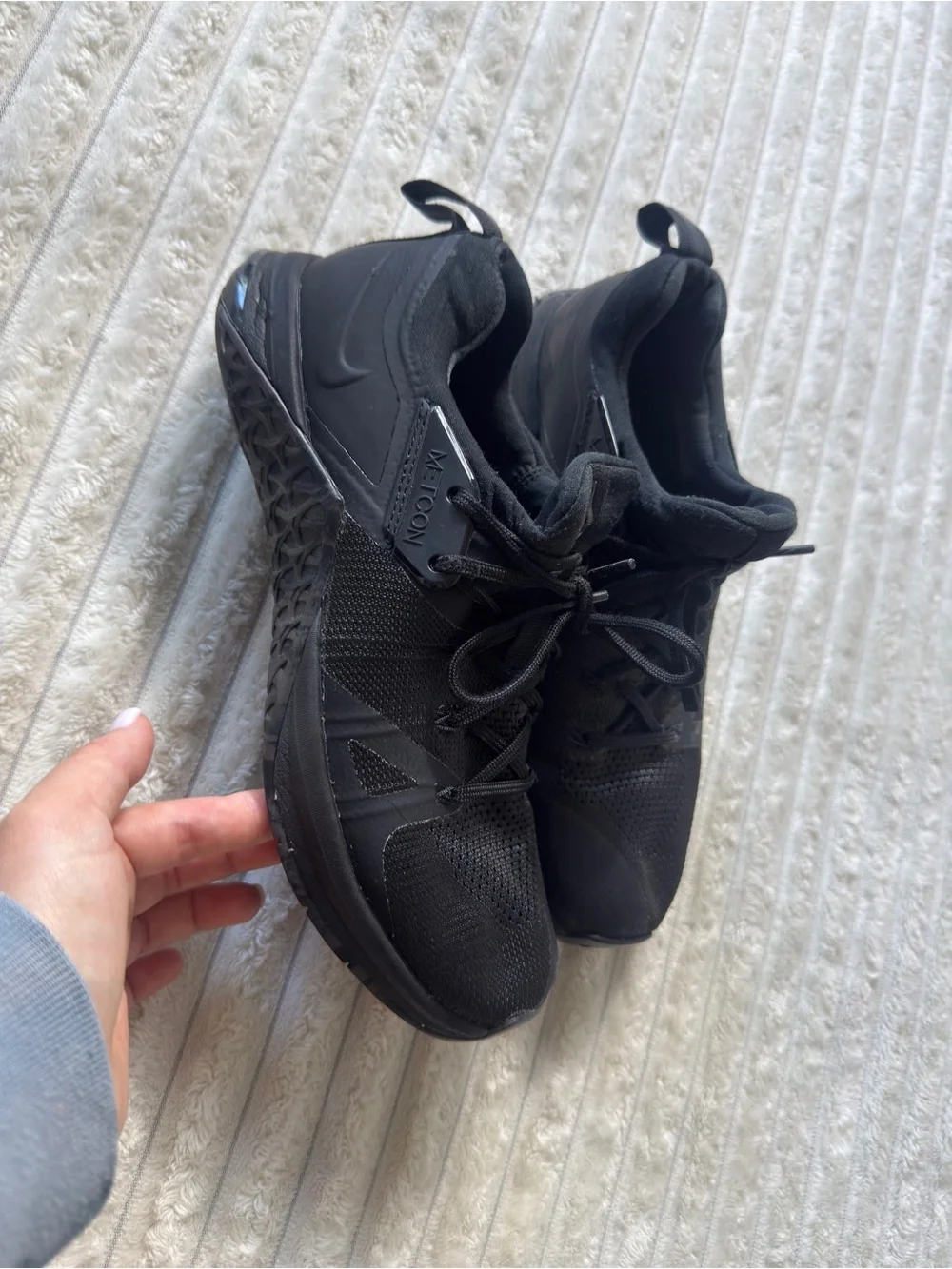 Nike Metcon Black Low Top Lace Up Athletic Sneakers Rubber Outsole Men’s Gym